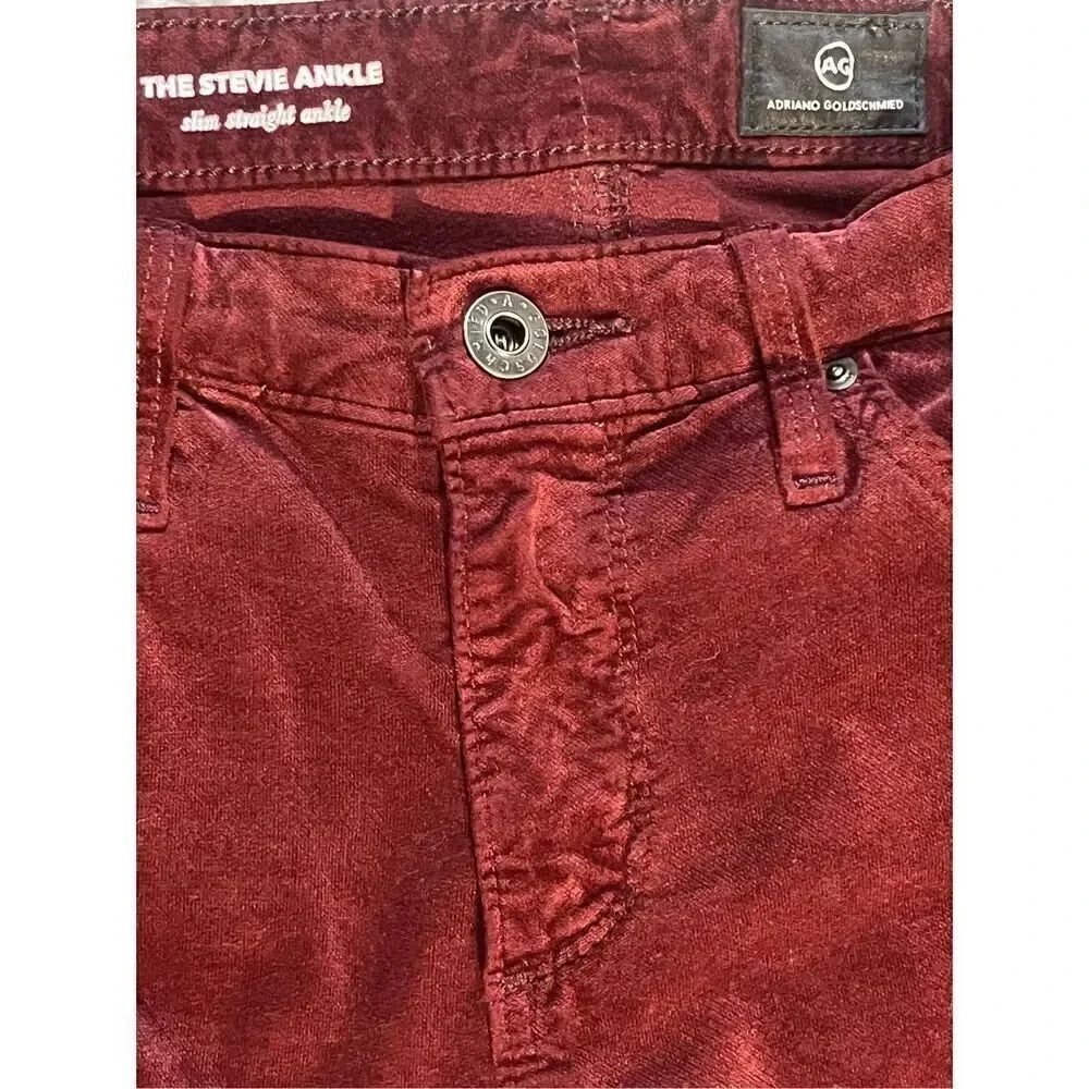 Adriano Goldschmied The Stevie Burgundy Jeans Pants Size 25 - Picture 5 of 7